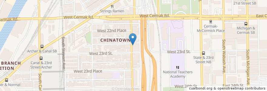 Mapa de ubicacion de Chiu Quon Bakery and Dim Sum en Vereinigte Staaten Von Amerika, Illinois, Chicago.