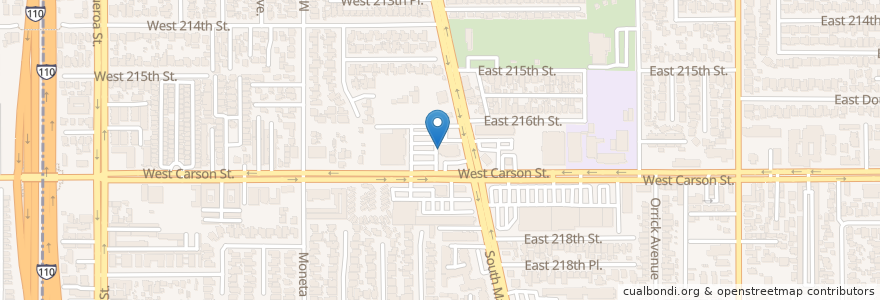 Mapa de ubicacion de Ma Jing's Eatery en United States, California, Los Angeles County, Carson.