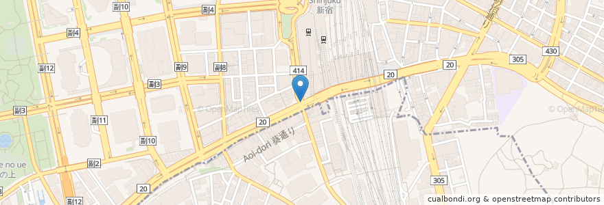 Mapa de ubicacion de 改札口 en ژاپن, 東京都, 新宿区.