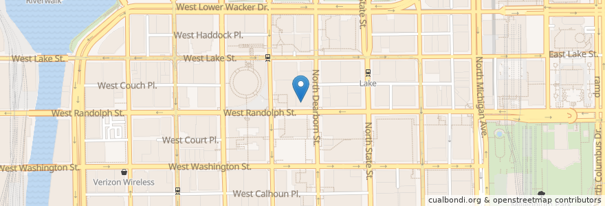 Mapa de ubicacion de Corner Bakery Cafe en Stati Uniti D'America, Illinois, Chicago.