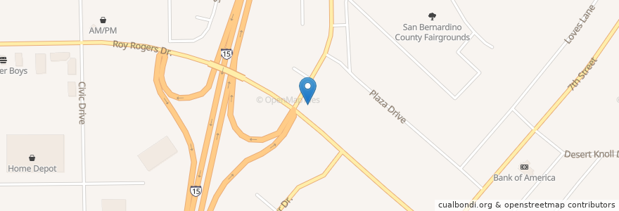 Mapa de ubicacion de Chevron en 미국, 캘리포니아주, San Bernardino County, Victorville.