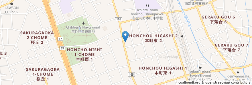 Mapa de ubicacion de カフェはうす 心夢 en ژاپن, 埼玉県, さいたま市, 中央区.