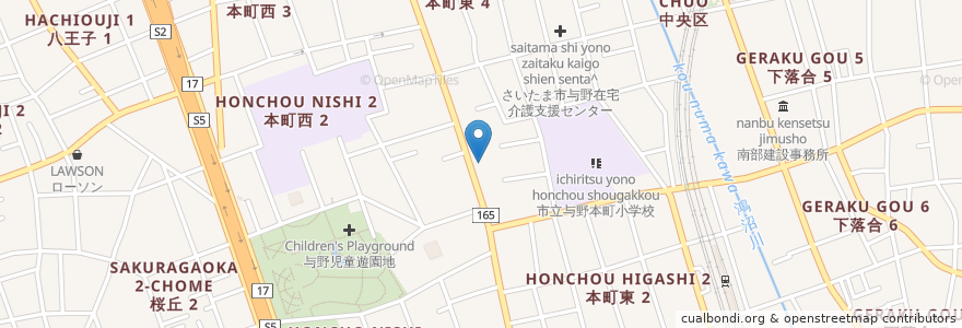 Mapa de ubicacion de おじまや歯科医院 en 日本, 埼玉県, さいたま市, 中央区.