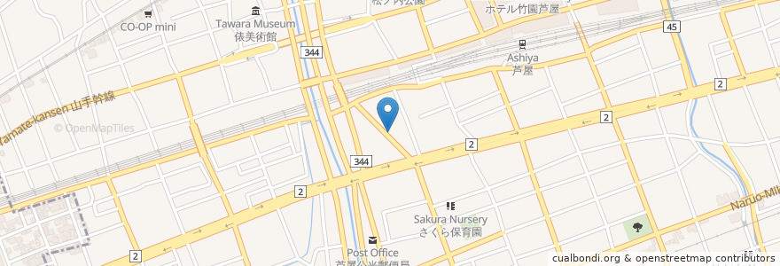 Mapa de ubicacion de Koshimo +plus en Japón, Prefectura De Hyōgo, 芦屋市.