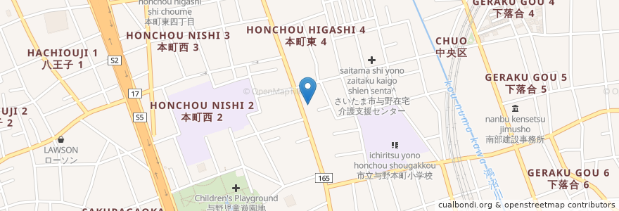 Mapa de ubicacion de ほんまちクリニック en Jepun, 埼玉県, さいたま市, 中央区.