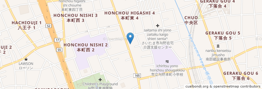 Mapa de ubicacion de さざんか薬局 en Japón, Prefectura De Saitama, Saitama, Barrio Chūō.