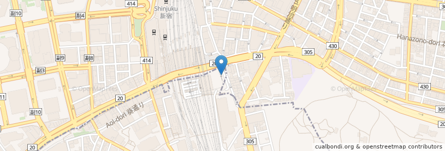 Mapa de ubicacion de Le Café de Joël Robuchon en Japón, Tokio, Shinjuku.