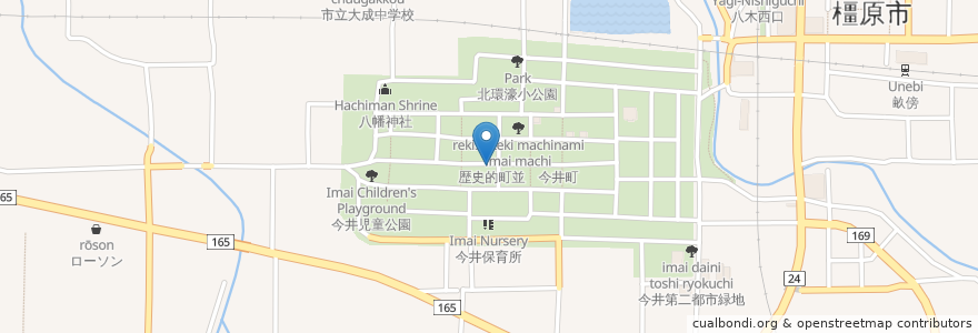 Mapa de ubicacion de 喫茶さとう en Jepun, 奈良県, 橿原市.