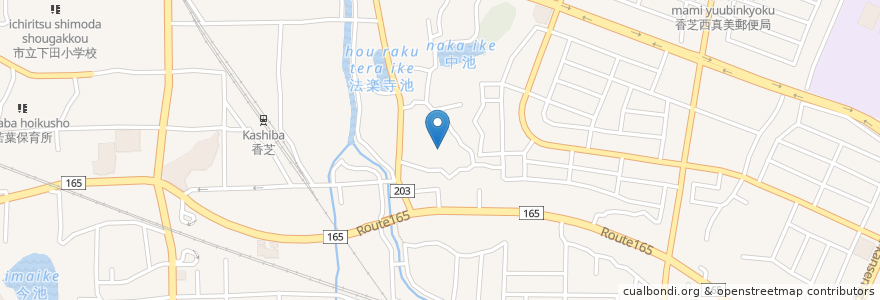 Mapa de ubicacion de 香性寺 en 日本, 奈良県, 香芝市.