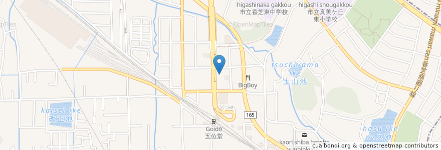 Mapa de ubicacion de 大和信用金庫 香芝支店 en 日本, 奈良県, 香芝市.