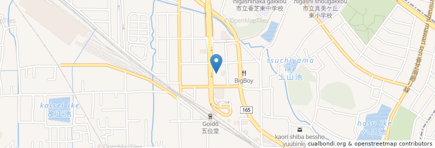 Mapa de ubicacion de 残心屋 en 日本, 奈良県, 香芝市.