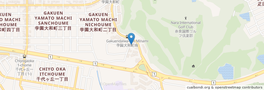 Mapa de ubicacion de びっくりドンキー 奈良学園前店 en 일본, 나라현, 나라시.