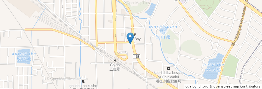 Mapa de ubicacion de 池原皮膚科 en اليابان, 奈良県, 香芝市.