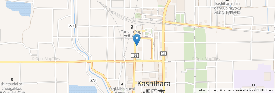 Mapa de ubicacion de 寿司居酒屋 きらく en Japão, 奈良県, 橿原市.