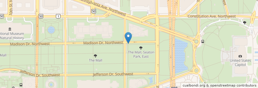 Mapa de ubicacion de 4th St and Madison Dr NW en ایالات متحده آمریکا, واشینگتن، دی.سی., واشنگتن.