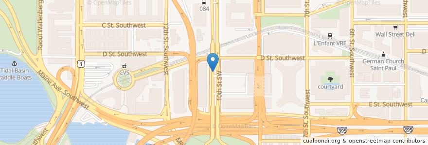 Mapa de ubicacion de 10th St and L'Enfant Plaza SW en Vereinigte Staaten Von Amerika, Washington, D.C., Washington.