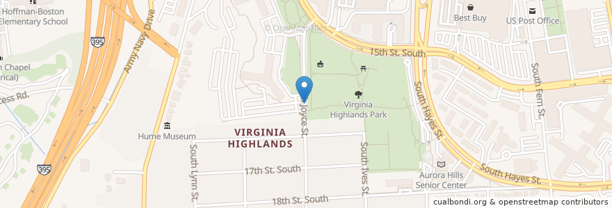 Mapa de ubicacion de S Joyce and 16th St S en Vereinigte Staaten Von Amerika, Virginia, Arlington County, Arlington.