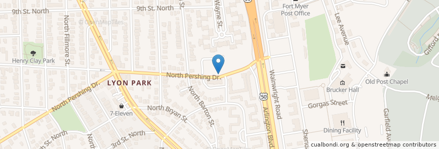 Mapa de ubicacion de N Pershing Dr and Wayne St en 美利坚合众国/美利堅合眾國, 弗吉尼亚州 / 維吉尼亞州 / 維珍尼亞州, Arlington County, Arlington.