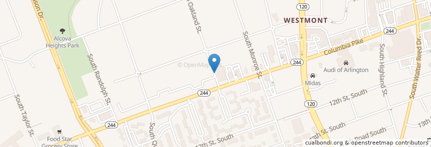 Mapa de ubicacion de S Oakland St and Columbia Pike en アメリカ合衆国, バージニア州, Arlington County, Arlington.