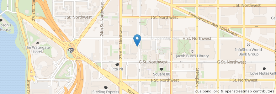 Mapa de ubicacion de 22nd and H St NW en الولايات المتّحدة الأمريكيّة, واشنطن العاصمة, Washington.