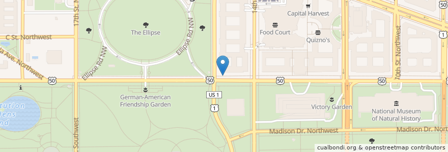 Mapa de ubicacion de 15th St and Constitution Ave NW en United States, District Of Columbia, Washington.