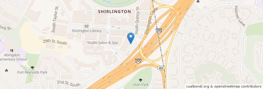 Mapa de ubicacion de Shirlington Transit Center / S Quincy and Randolph St en États-Unis D'Amérique, Virginie, Arlington County, Arlington.