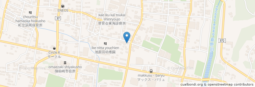 Mapa de ubicacion de 磯料理 荒磯 en Japonya, 静岡県, 御前崎市.