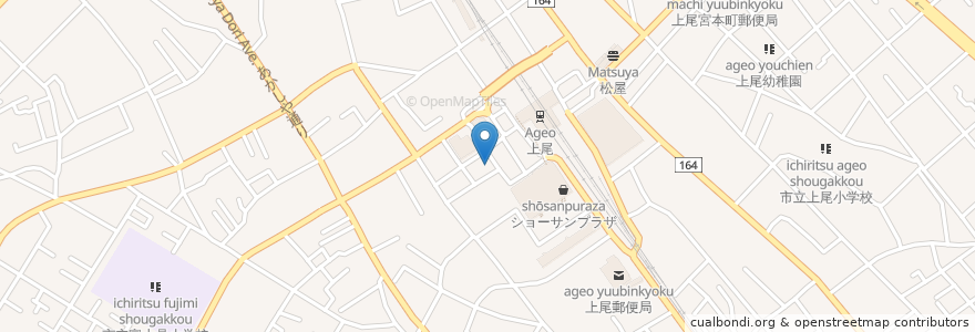 Mapa de ubicacion de 鳥良商店 en Japan, Präfektur Saitama, 上尾市.