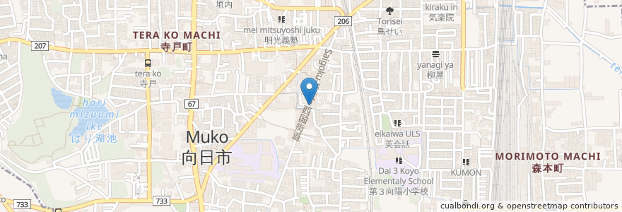 Mapa de ubicacion de 3san en Japan, Präfektur Kyōto, 向日市.