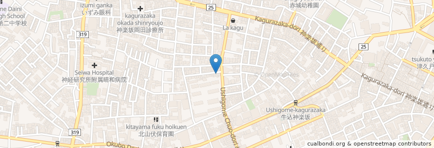 Mapa de ubicacion de 秋葉神社 en ژاپن, 東京都, 新宿区.