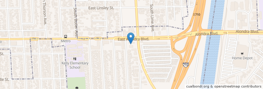 Mapa de ubicacion de Arco - Gas Station en الولايات المتّحدة الأمريكيّة, كاليفورنيا, مقاطعة لوس أنجلس, كومبتون.