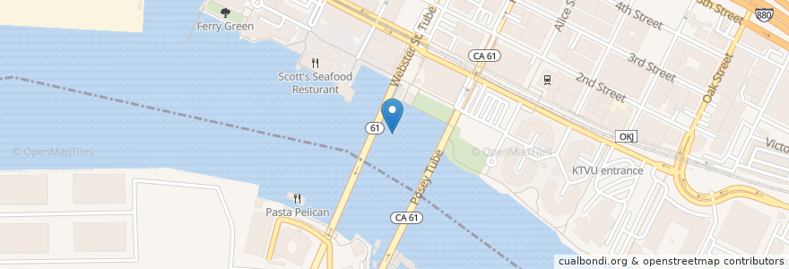 Mapa de ubicacion de Oakland Marinas Fuel Dock en 미국, 캘리포니아주, 앨러미다 군, 오클랜드.