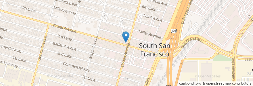 Mapa de ubicacion de Andiamo in Banca en アメリカ合衆国, カリフォルニア州, San Mateo County, South San Francisco.