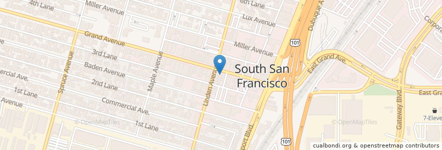 Mapa de ubicacion de Izanami en United States, California, San Mateo County, South San Francisco.