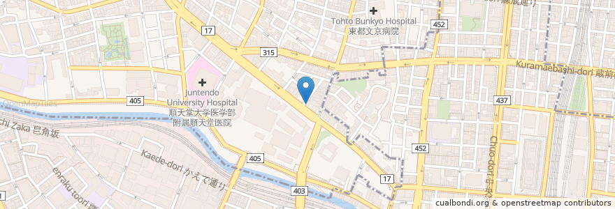 Mapa de ubicacion de 小川軒 en Japonya, 東京都, 文京区, 千代田区.