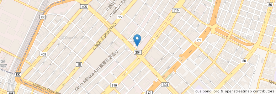 Mapa de ubicacion de 手打ちラーメン銀座ヤンヤン en Japan, Tokyo, Chuo.