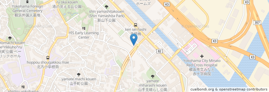 Mapa de ubicacion de PIZZA PAZZA en Japón, Prefectura De Kanagawa, Yokohama, Barrio Naka.