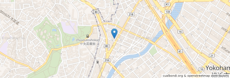 Mapa de ubicacion de 日の出らーめん 横浜桜木町本店 en Jepun, 神奈川県, 横浜市, 中区, 西区.