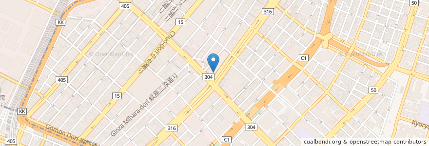 Mapa de ubicacion de ナイルレストラン en اليابان, 東京都, 中央区.