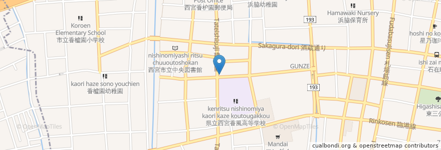 Mapa de ubicacion de Bar Bell en 日本, 兵庫県, 西宮市.