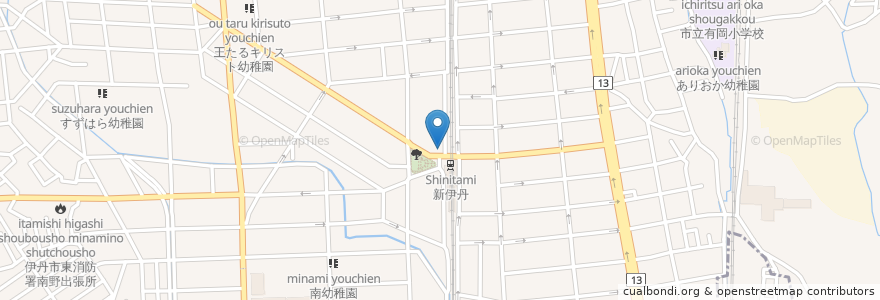 Mapa de ubicacion de かるがも薬局 en 日本, 兵庫県, 伊丹市.