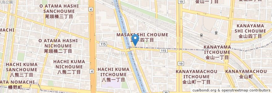 Mapa de ubicacion de トライアングルカフェ en Giappone, Prefettura Di Aichi, 名古屋市, 中川区.