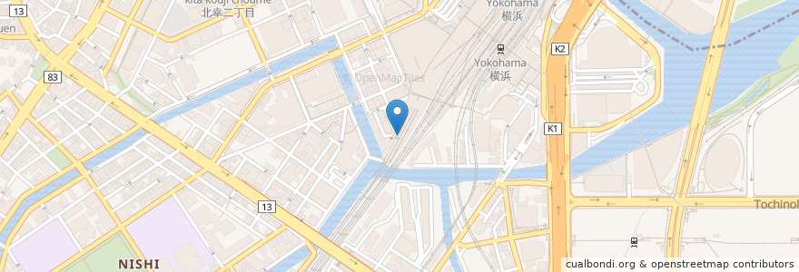 Mapa de ubicacion de 中華一 龍王 en 日本, 神奈川県, 横浜市, 西区.
