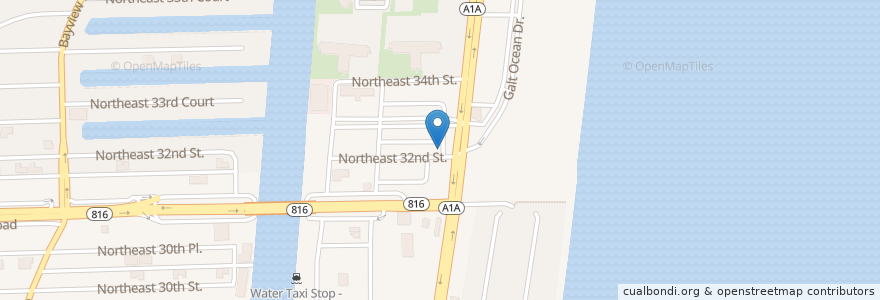 Mapa de ubicacion de The Dive Bar en 미국, 플로리다주, Broward County, Fort Lauderdale.