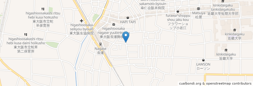 Mapa de ubicacion de さかもと内科クリニック en Japonya, 大阪府, 東大阪市.
