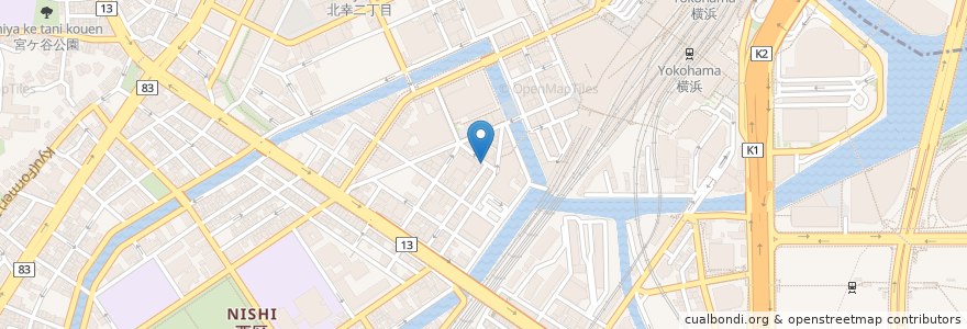 Mapa de ubicacion de たまがった 横浜西口店 en Japón, Prefectura De Kanagawa, Yokohama, Barrio Nishi.