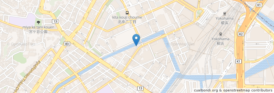 Mapa de ubicacion de お加代 本店 en Japonya, 神奈川県, 横浜市, 西区.