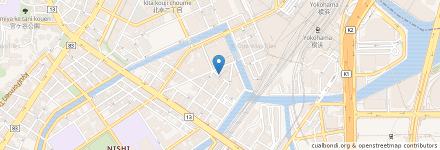 Mapa de ubicacion de 大和家 西口店 en Japonya, 神奈川県, 横浜市, 西区.
