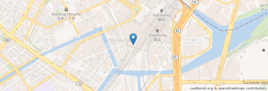 Mapa de ubicacion de カレーハウス リオ ジョイナス店 en اليابان, كاناغاوا, 横浜市, 西区, 神奈川区.
