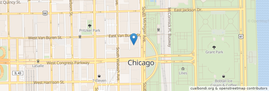 Mapa de ubicacion de Studebaker Theater en Estados Unidos Da América, Illinois, Chicago.